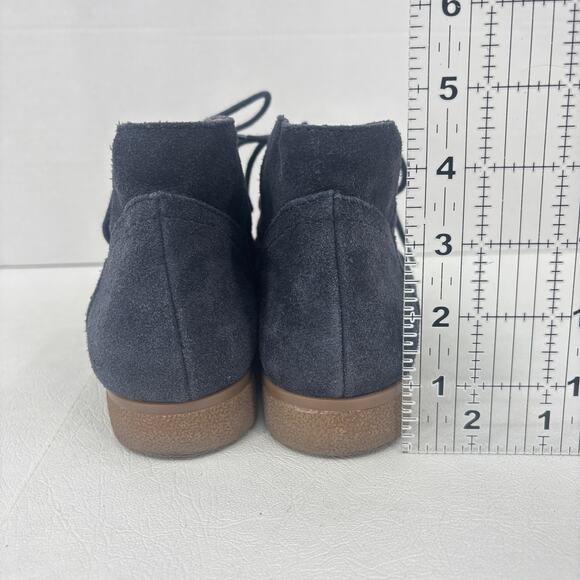 Franco Sarto Boots Size 6.5 Blue Suede Percy Chukka Ankle Bootie Leather Lace Up - Picture 8 of 8